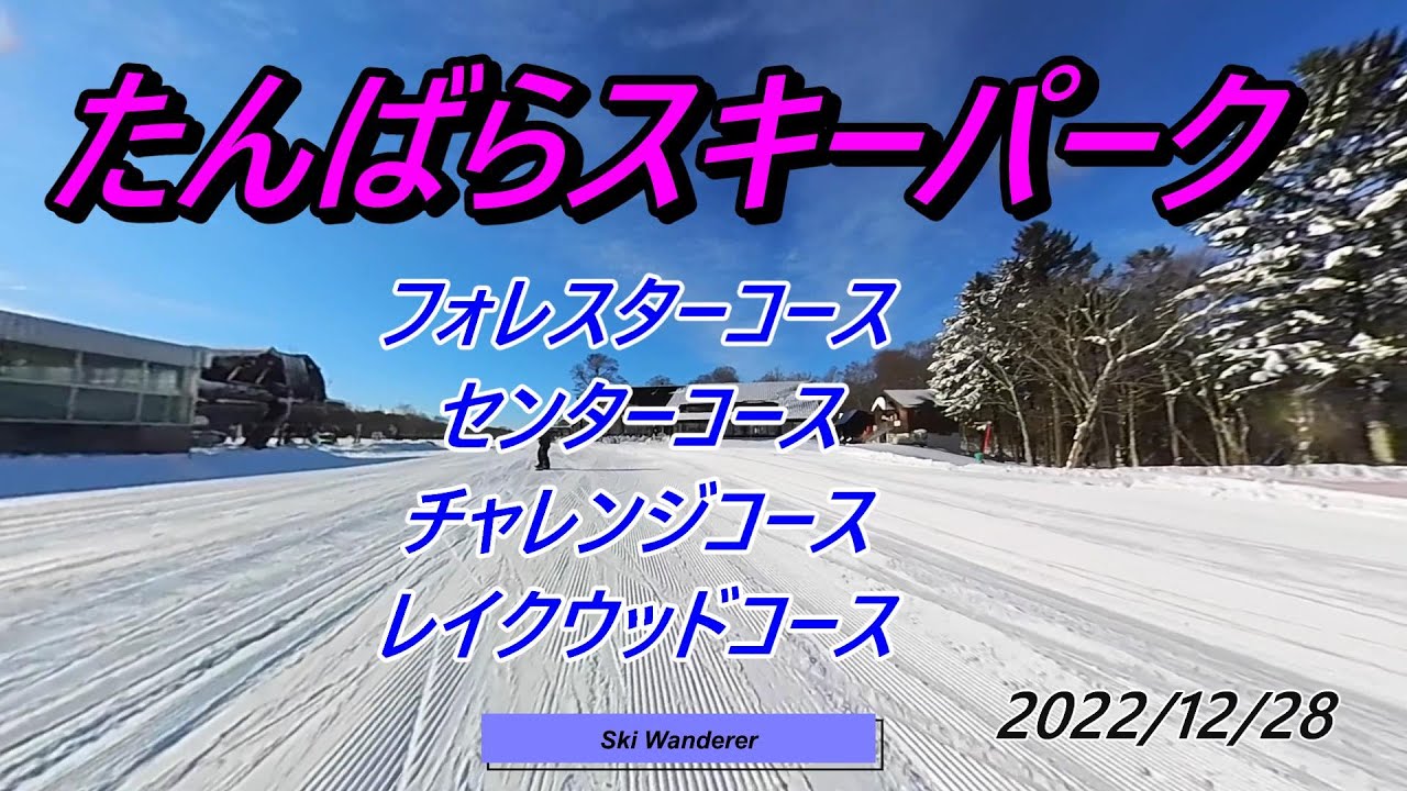 たんばらスキーパーク 2022/12/28　フォレスターコース、センターコース、チャレンジコース、レイクウッドコース、ファミリーコース下部の状況 #たんばらスキーパーク