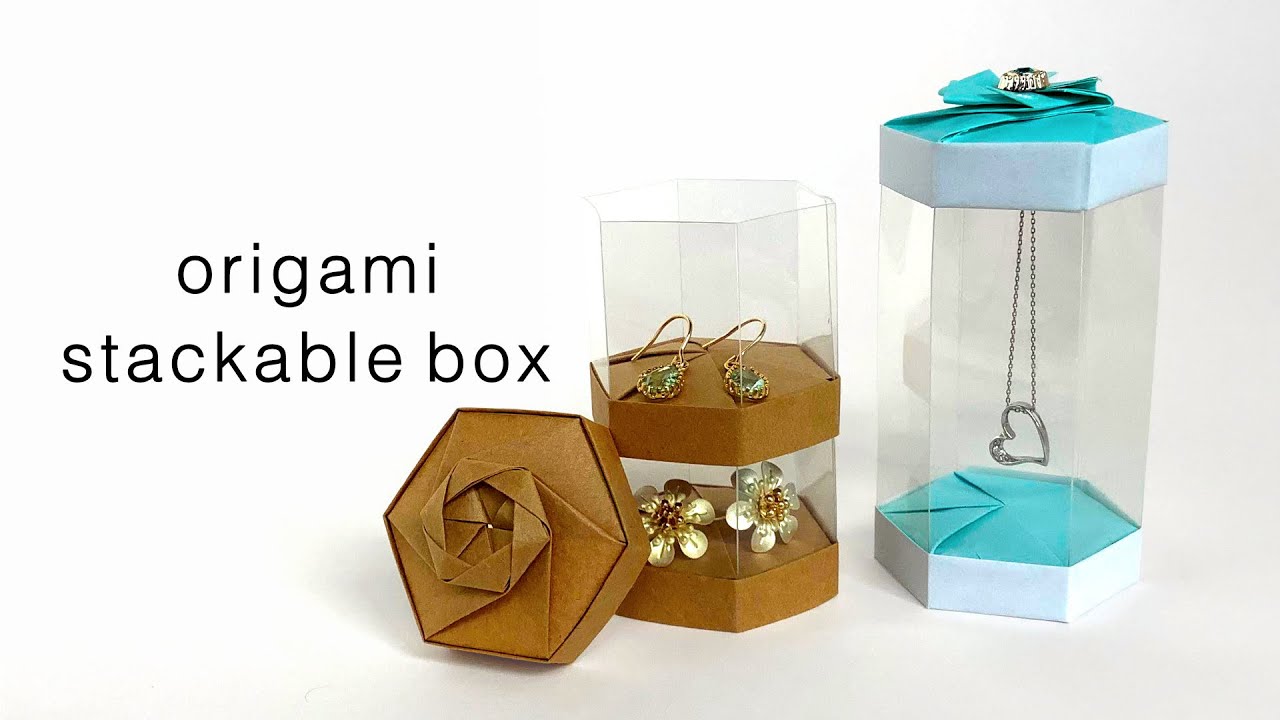 折り紙六角重ね箱 Origami stackable Box