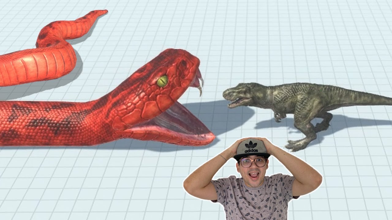 SERPENTE GIGANTE vs DINOSSAURO!! (mega batalha épica) - Animal Revolt Battle Simulator
