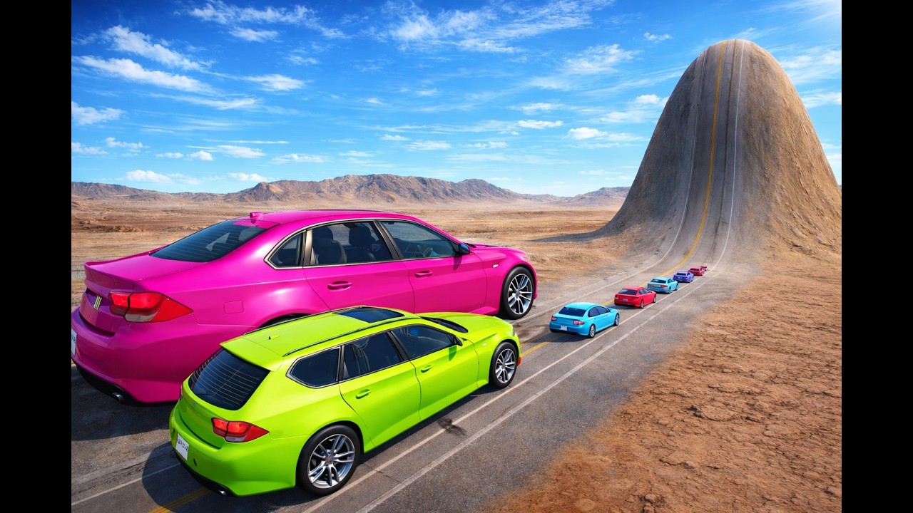 Small & Giant Cars vs Giant Bulge - BeamNG.drive
