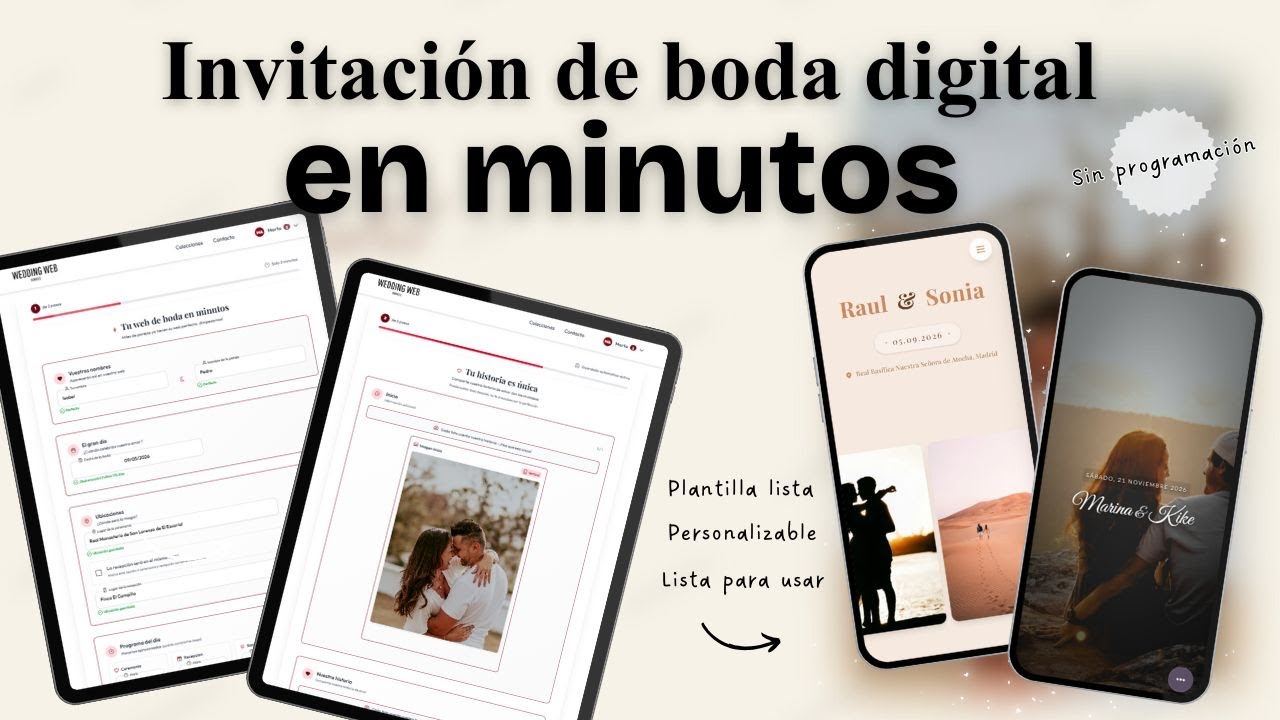 Plantillas Web de Boda: Cómo Crear Tu Invitación Digital Fácil y Rápido (Tutorial Completo)