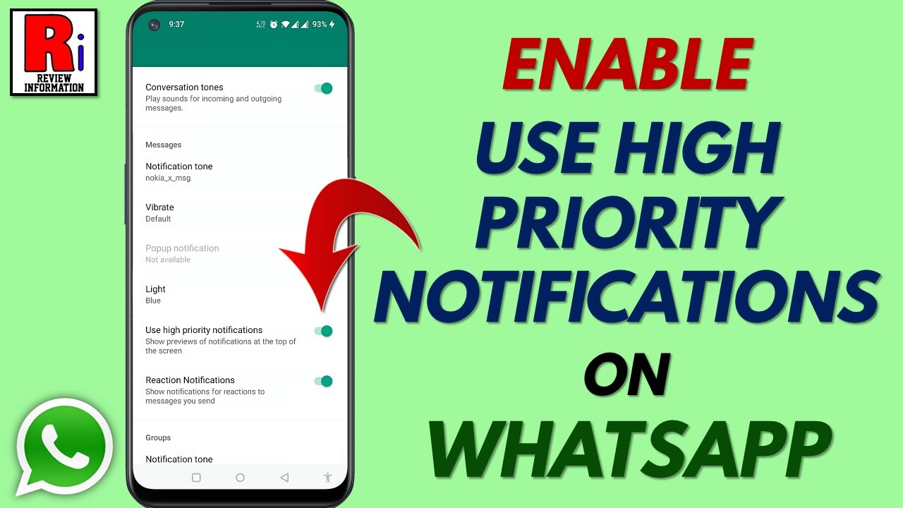 How to Enable Use High Priority Notifications on WhatsApp