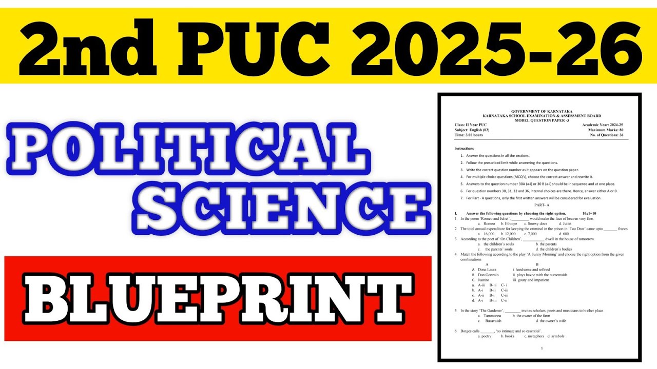 💥 2nd PUC POLITICAL SCIENCE BLUEPRINT || 2025-26 #puc #viral #politicalscience
