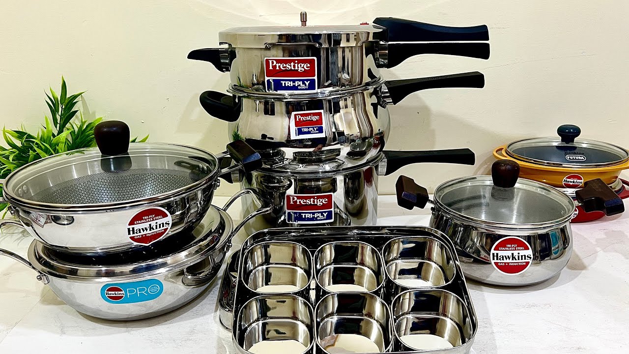 🛍Amazon Big Sale 🛍 Summer offer Prestige cookware Steel cooker New triply kadai