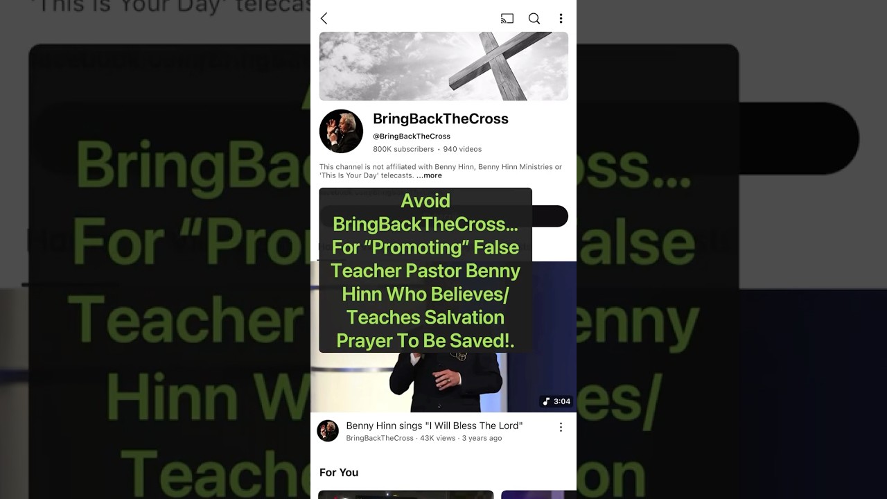 BringBackTheCross #expose False Teaching Of Salvation Prayer.