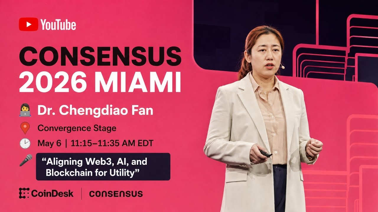 Dr. Chengdiao Fan at Consensus 2026 Miami!Exploring the future of Web3, AI & Blockchain Utility 🚀 