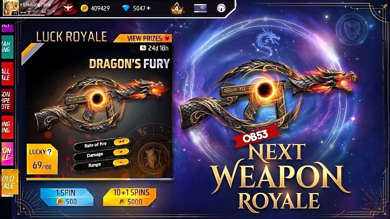 NEXT WEAPON ROYALE FREE FIRE 2026 | OB53 WEAPON ROYALE NEW GUN SKIN | APRIL MONTH WEAPON ROYALE