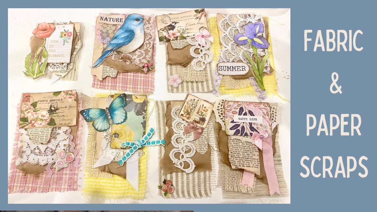 SCRAPPY FABRIC & PAPER EMBELLISHMENTS  inspired by @shabbydabbydoodah  w/tutorial #Tutorial