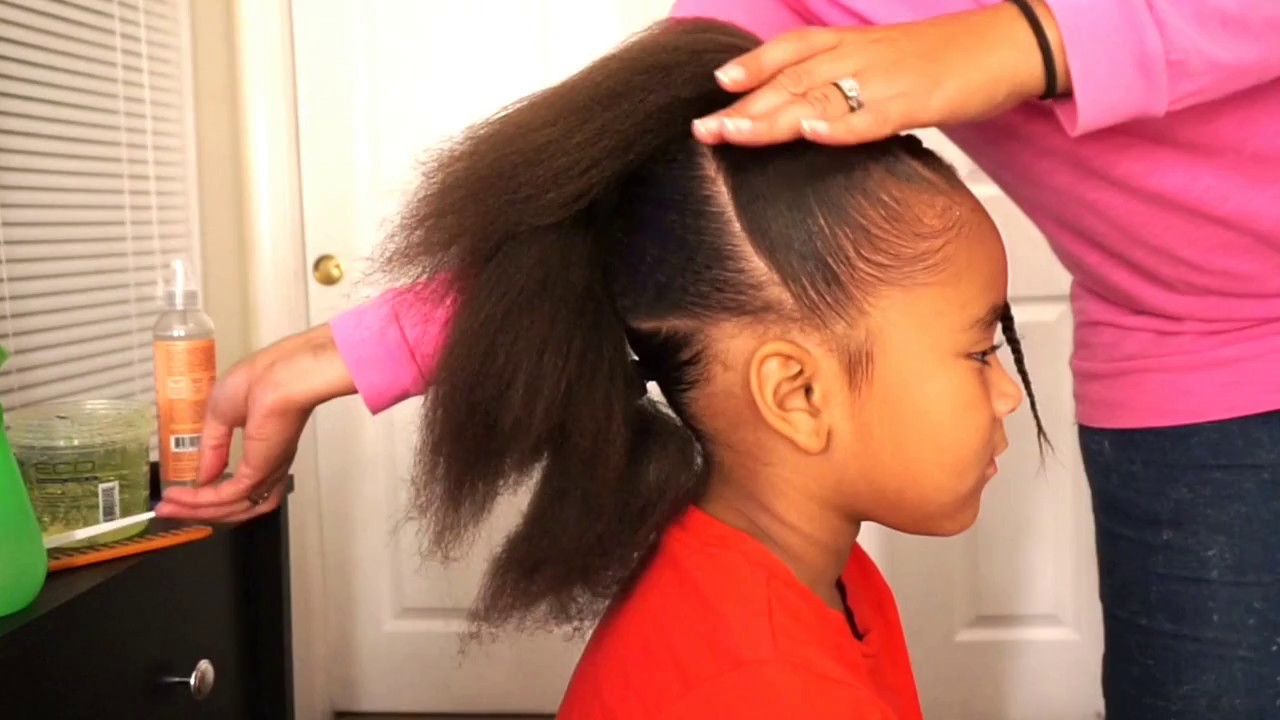 Ponytail Cornrow hairstyle for little girls (fast and easy)