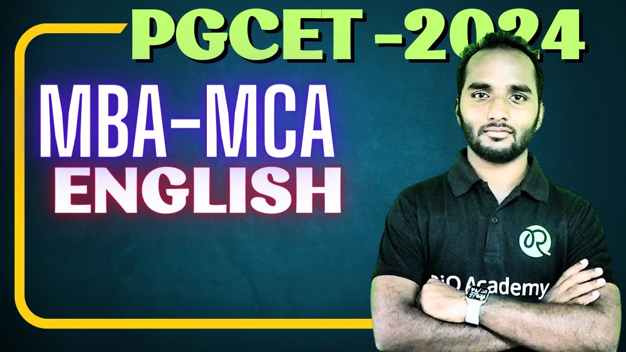 PGCET MBA MCA 2024 : General English  | English language | part-1