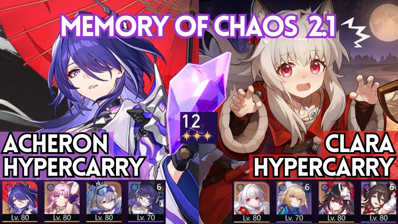 Acheron E0S1 Hypercarry & Clara E0 Hypercarry | Memory Of Chaos 2.1 Full Stars|Honkai Star Rail 2.1