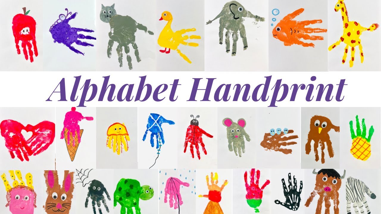 Alphabet Handprint art for kids🔠 |A - J handprint art for toddlers🔡- Part 1 ​⁠