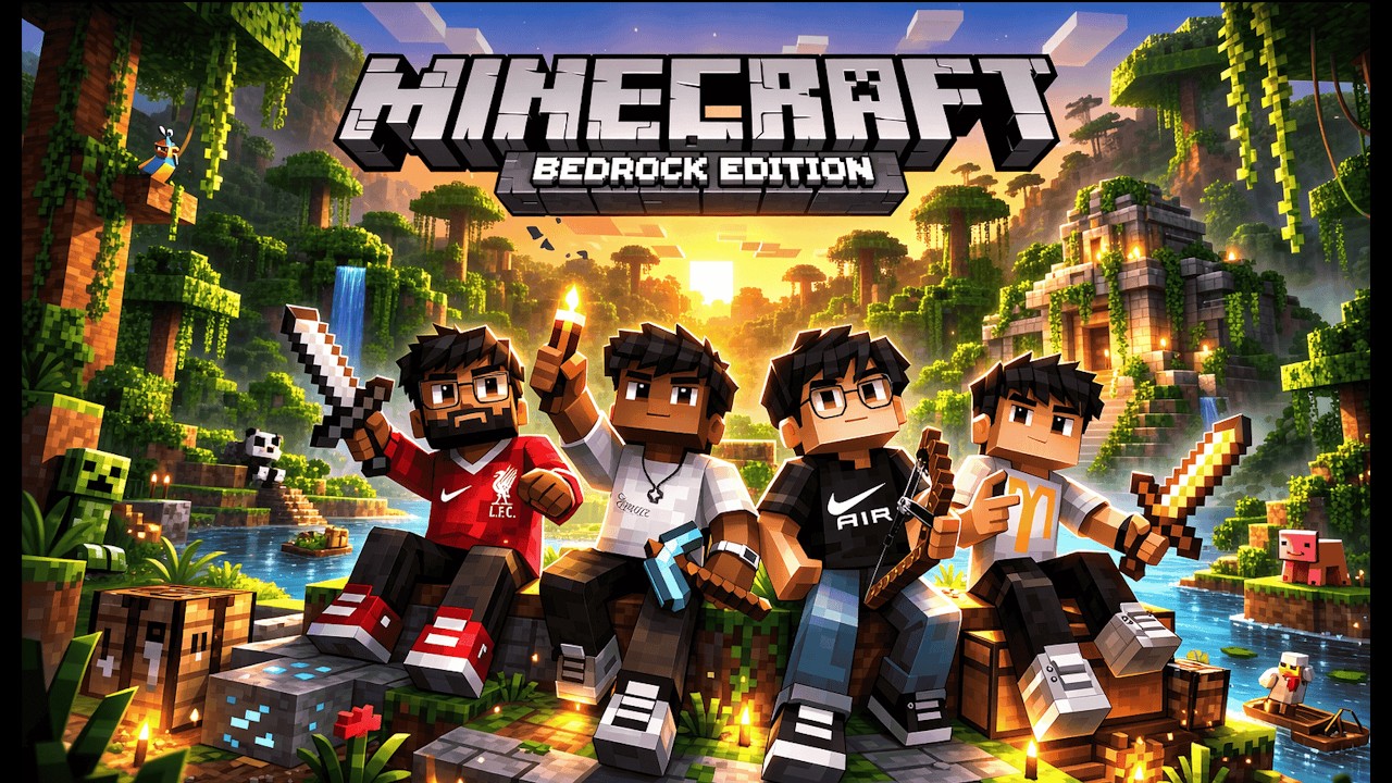 Minecraft Bedrock Quads Survival: Ep 4 - Ilhamfellintoacave