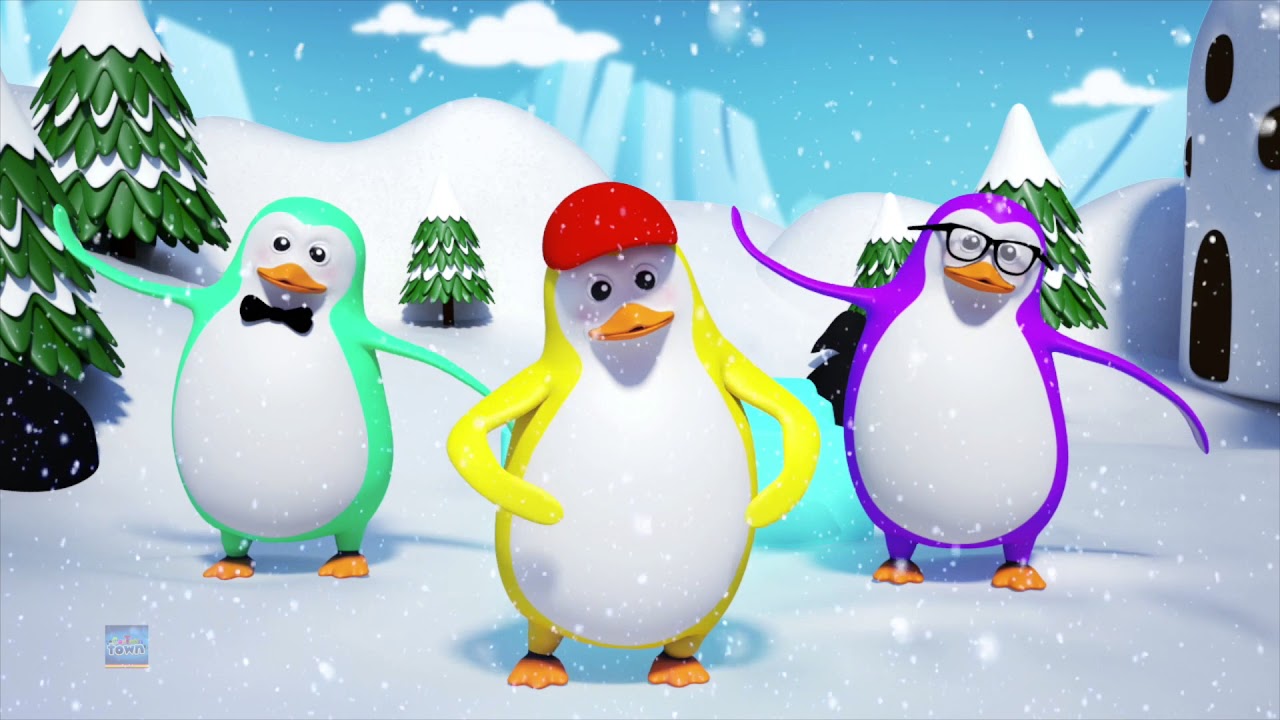cinco pequeños pingüinos | canciones para niños | rimas de bebé | Kids Rhymes | Five Little Penguins