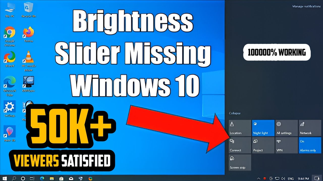 Brightness Slider Missing Windows 10,8,7/Brightness Not Working Desktop/Laptop