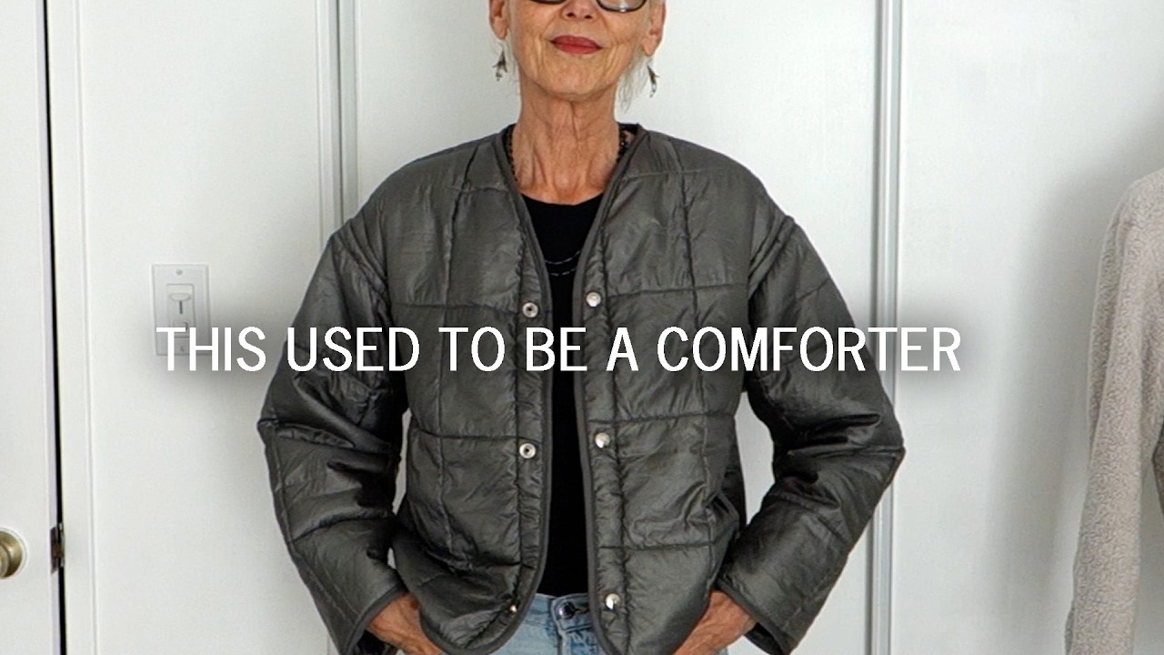 DIY REFASHION COMFORTER TO JACKET : Upcycle thrifted comforter into cozy quilted jacket