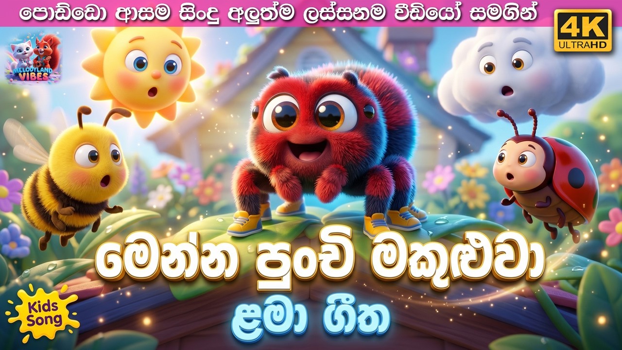 මෙන්න පුංචි මකුළුවා | Menna Punchi Makuluwa | Sinhala Lama Gee  Sinhala Kids Song ළමා ගීත Baby Songs