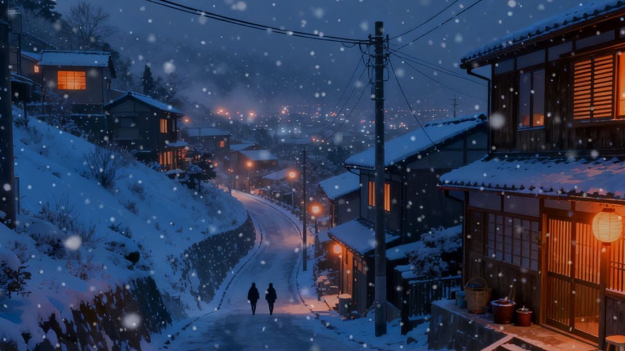 🌨️ Cozy 80s 90s Snow | Lofi Hip Hop for Study & Relax | The Japanese Town