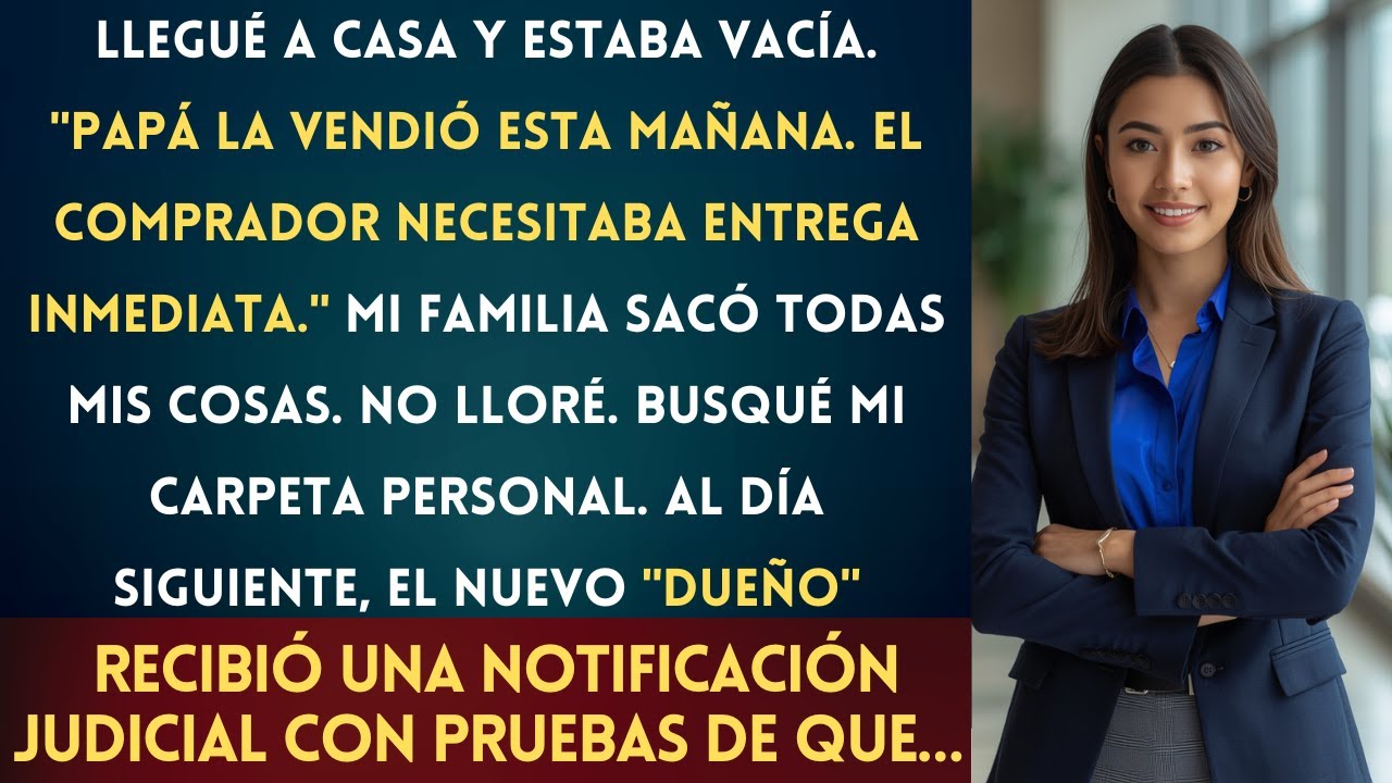 Llegué del trabajo y mi casa estaba vacía. Papá la vendió, dijo mi hermana. Abrí mi maletín y saqué…