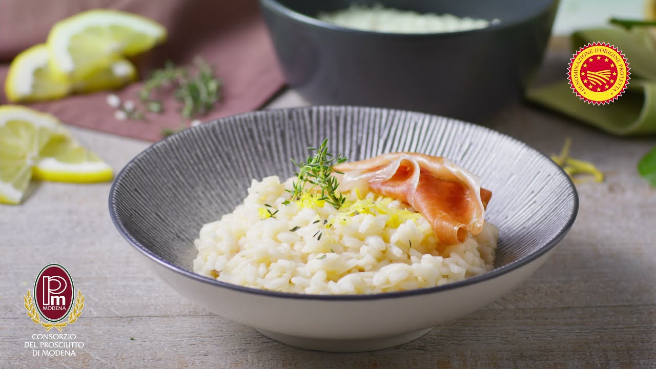 Risotto al limone e timo con Prosciutto di Modena DOP