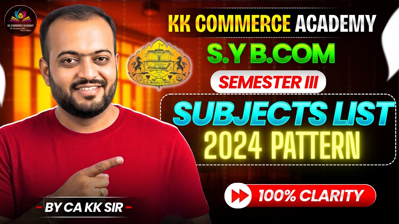 SYBCom Semester 3 I Subject List I NEP 2020 I SPPU I 2024 Pattern I Pune University