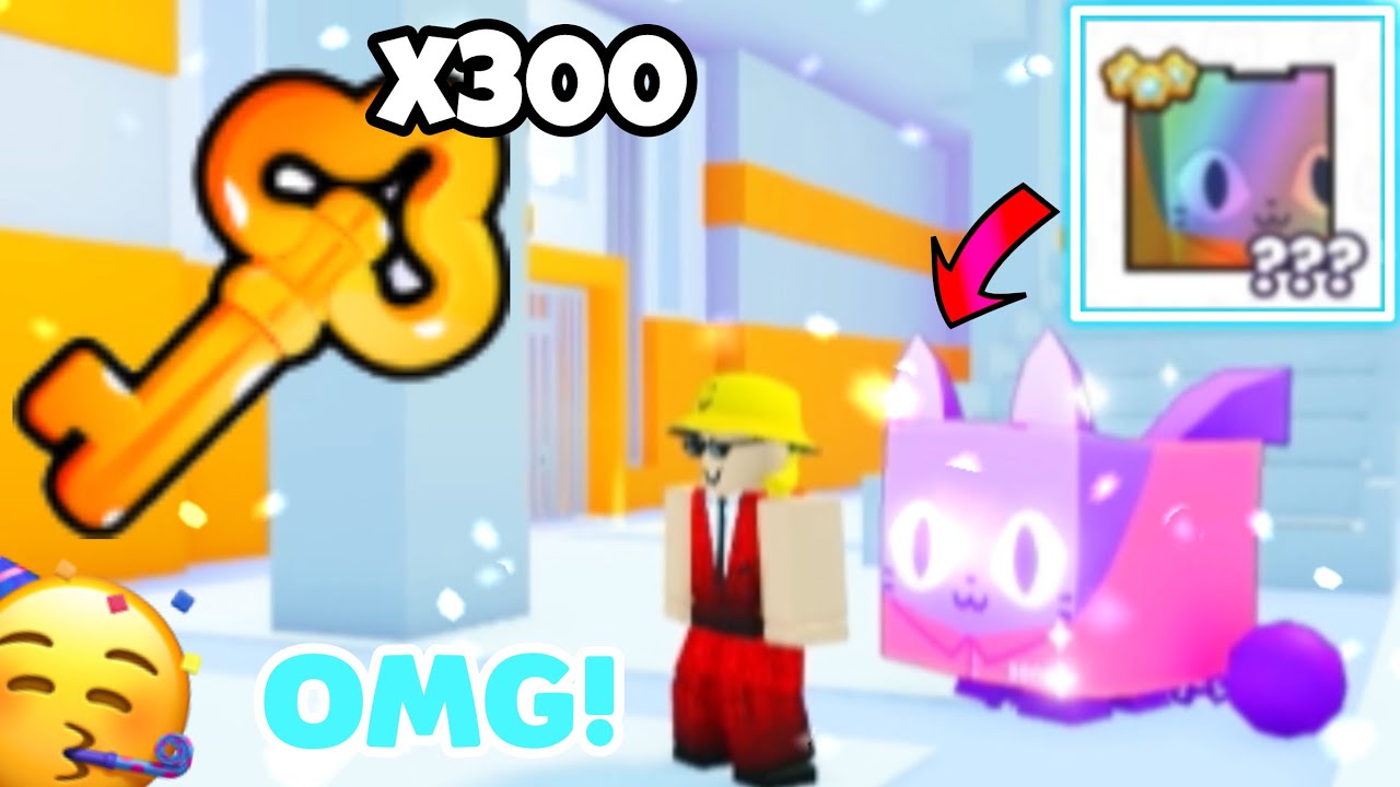 🔑😱 300 PRISON/GOLDEN KEYS & got *RAINBOW HUGE PRISON CAT* in Pet Simulator 99!