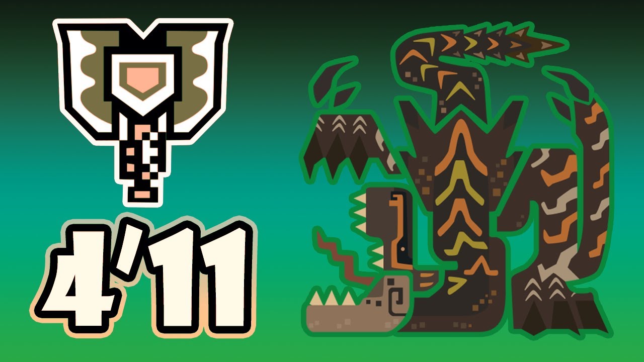 [MH4U/MH4G] G2 ティガレックス亜種 | 4'11 チャージアックス | Brute Tigrex Charge Blade | CB Speedrun |  4K-HD/Citra-PC