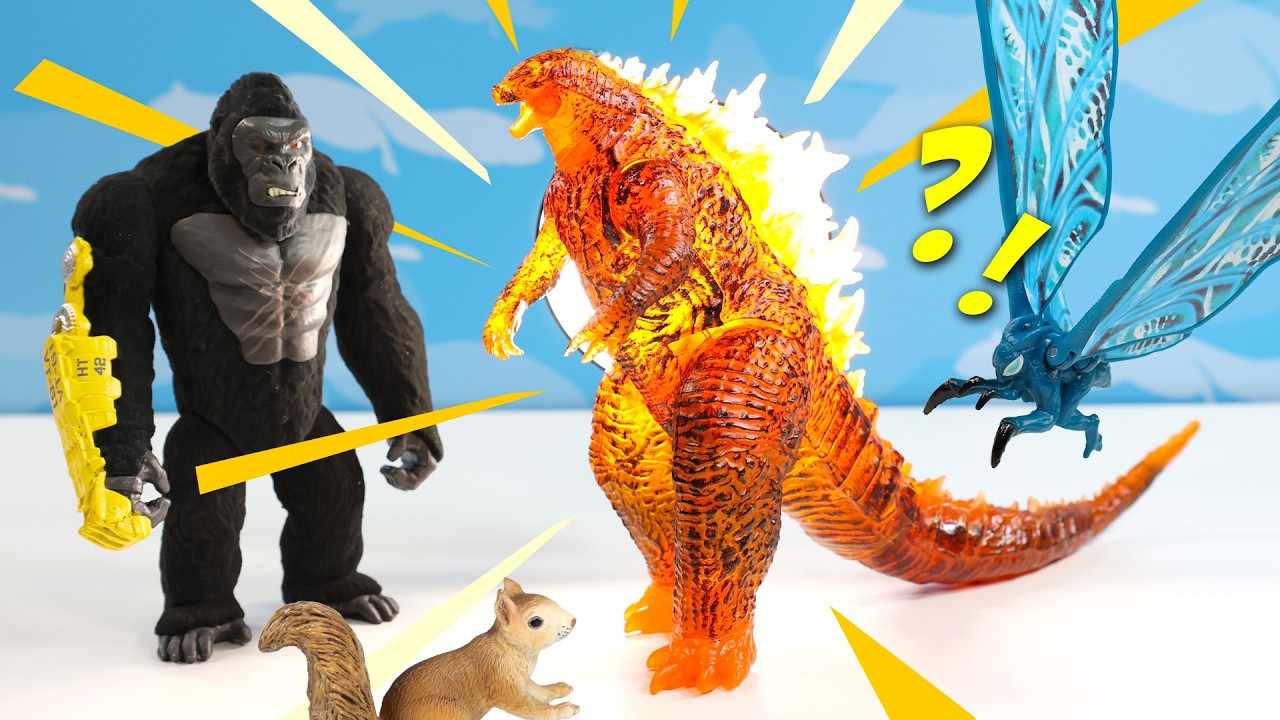 Monsterverse! Burning Godzilla vs Real Feel Kong Mothra and Frost Vark Action Figures Review