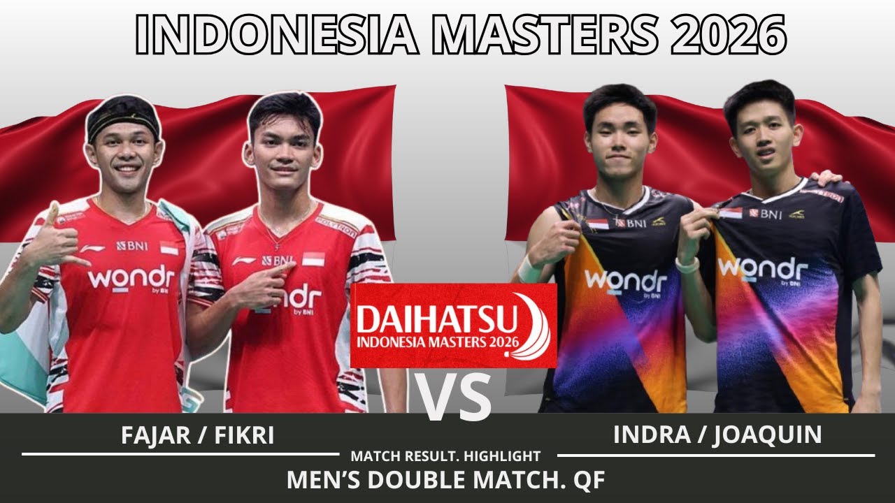 FAJAR / FIKRI VS RAYMOND INDRA / NIKOLAUS JOAQUIN | BADMINTON INDONESIA MASTERS 2026 – QUARTERFINAL