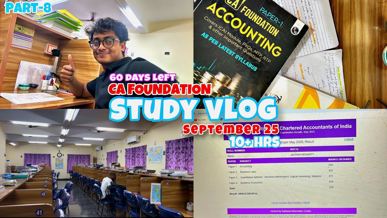A Day in My Life as a CA Foundation Student 📚☕ (Study + Motivation)//CA Foundation Vlog 📖/part 8