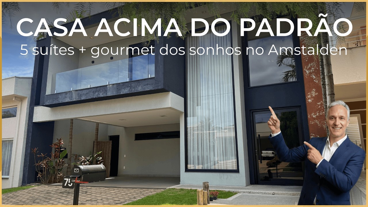 Casa moderna com área gourmet e piscina no Amstalden