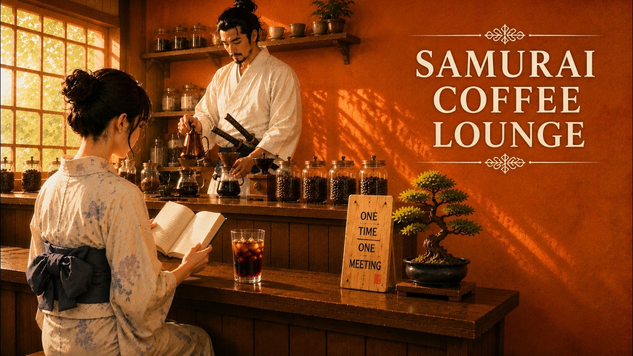 Samurai Coffee Lounge ☕ Japanese Lofi Jazz for Study & Focus | A Quiet Afternoon of Reading