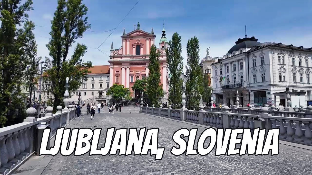 Ljubljana, Slovenia. Big summer walk tour in Ljubljana the largest Slovenian city (4K).