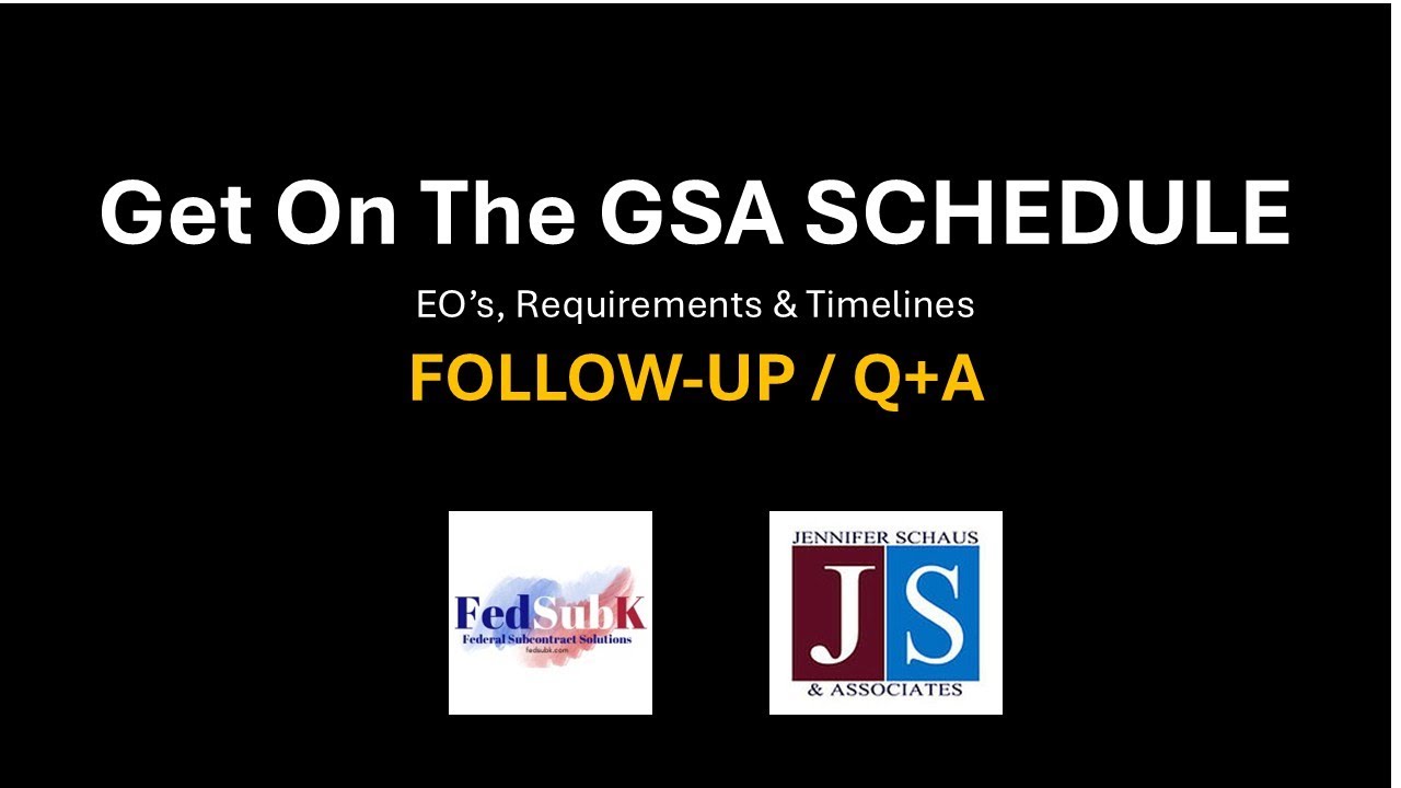 GSA SCHEDULES   Q+A Follow Up   Shauna Weatherly / William Randolph / Jennifer Schaus