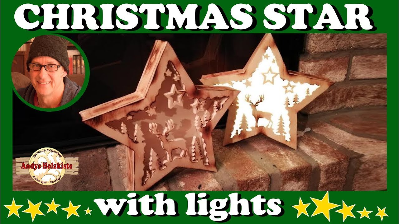 Making a christmas star with lights | Scroll saw project | Woodwork christmas ornaments