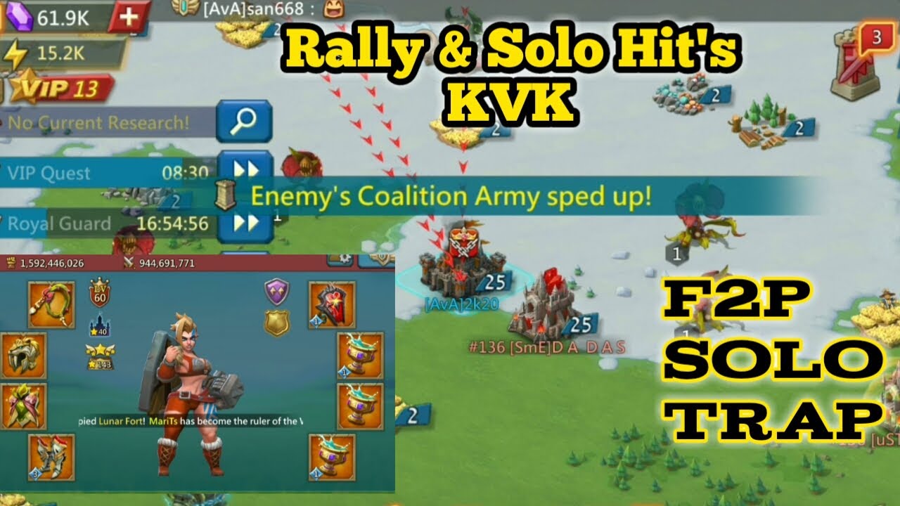 Lords Mobile Solo Trap KvK Eat Rally & Solo Hit's | Lords Mobile Gameplay