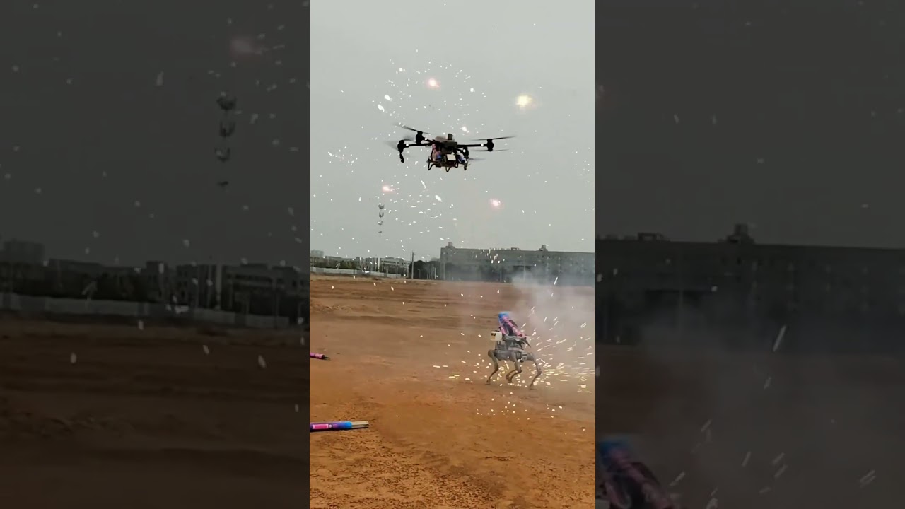 It looks like a scene straight out of a sci-fi movie, but this high-tech duel is entirely real.