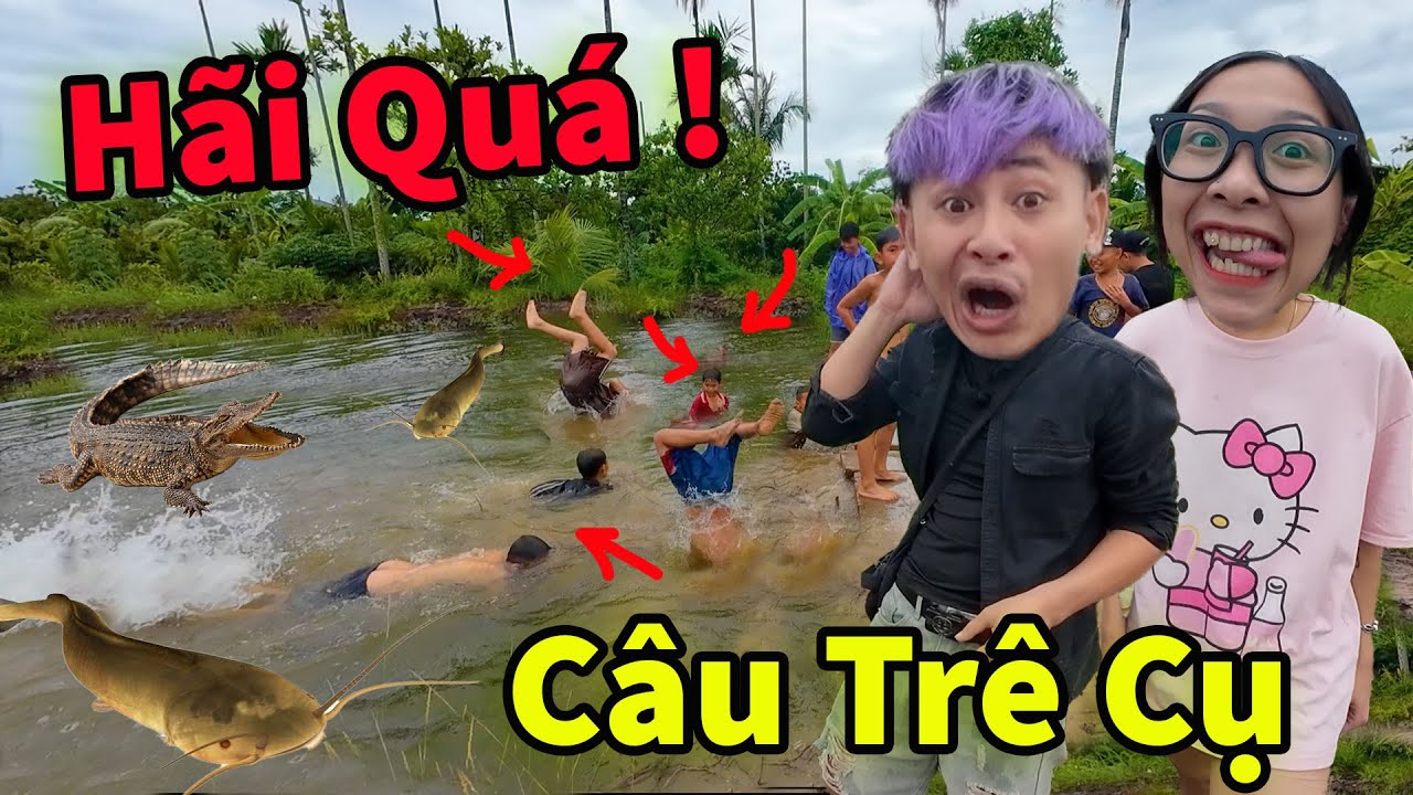 Căng ! Hậu Cáo Và My Rủ Trẩu Tre Câu Cá Trê Cụ Mùa Bão || Tuổi Thơ Tắm Mưa