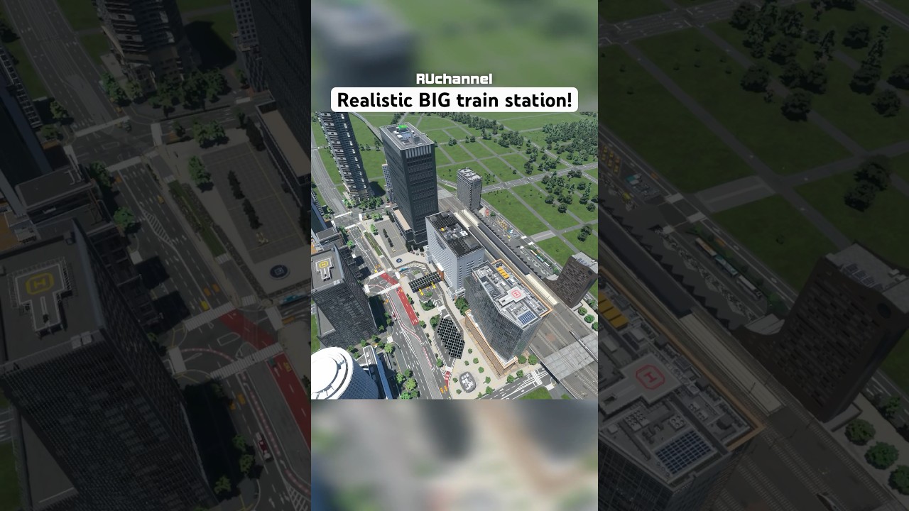 Realistic BIG train station in cities skylines2!!