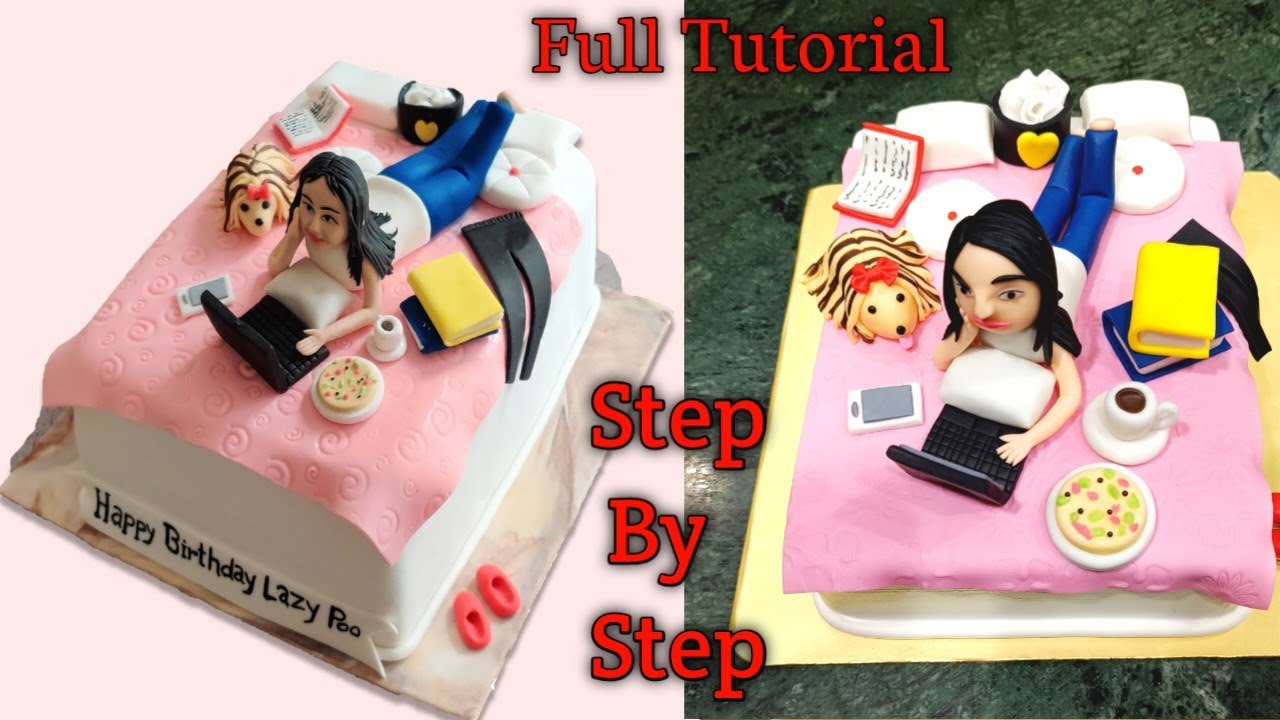Lazy Girl Bed Theme Birthday Cake | Teenage Bed Cake | Bed Theme Sleeping Girl Cake
