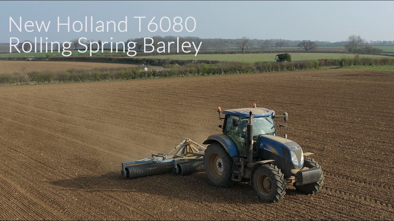 New Holland T6080 Rolling Spring Barley