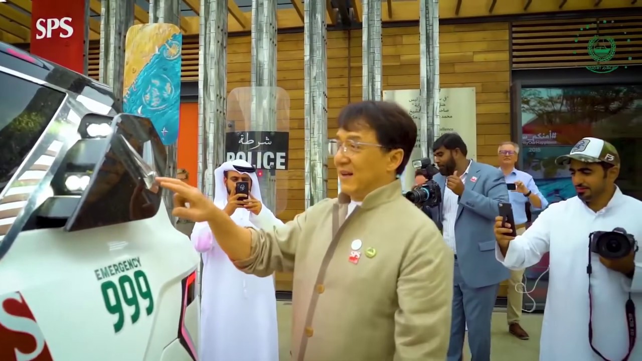 Jackie Chan discovering our Ghiath Dubai Police Car