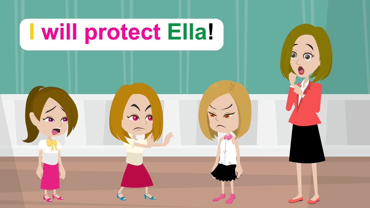 Ella's sister protects her - English Funny Animated Story - Ella English