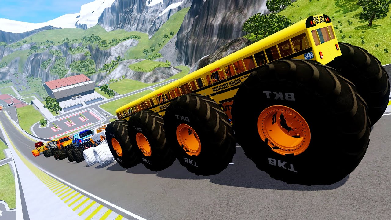 Epic High Speed monster trucks jumps stunts & crashes #110 | BeamNG Drive