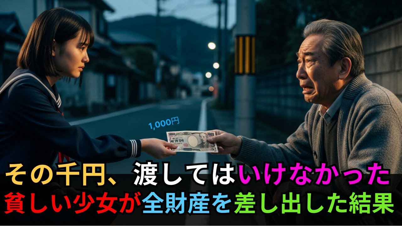 貧しい少女が差し出した最後の千円/感動ドラマ/ヒューマンストーリー/泣ける話/優しさ/人生の物/日本ドラマ風/心に響く/短編小説#朗読/最後の千円