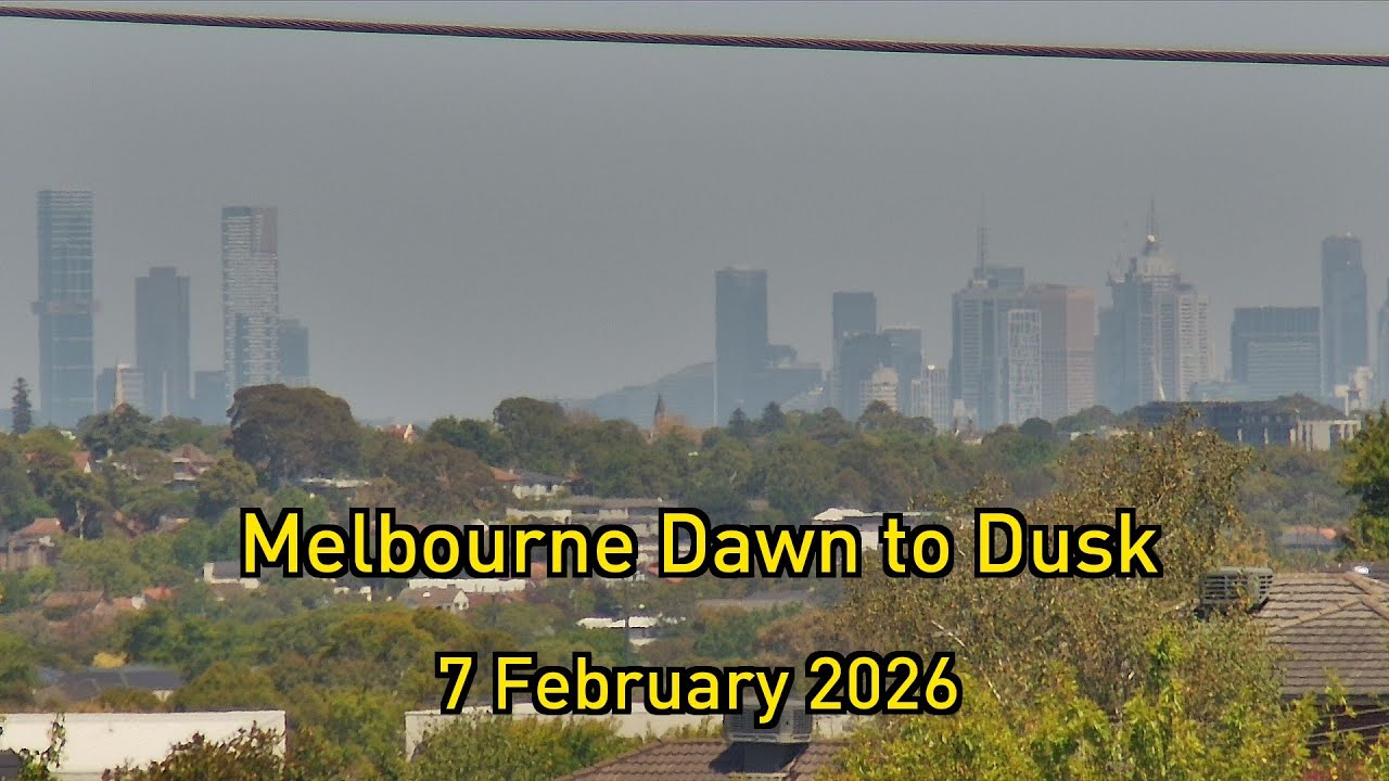 L: 15°C, H: 28°C 🌡️ Rooftop View of Melbourne - 24 Hours in a Few Minutes, 7th February 2026