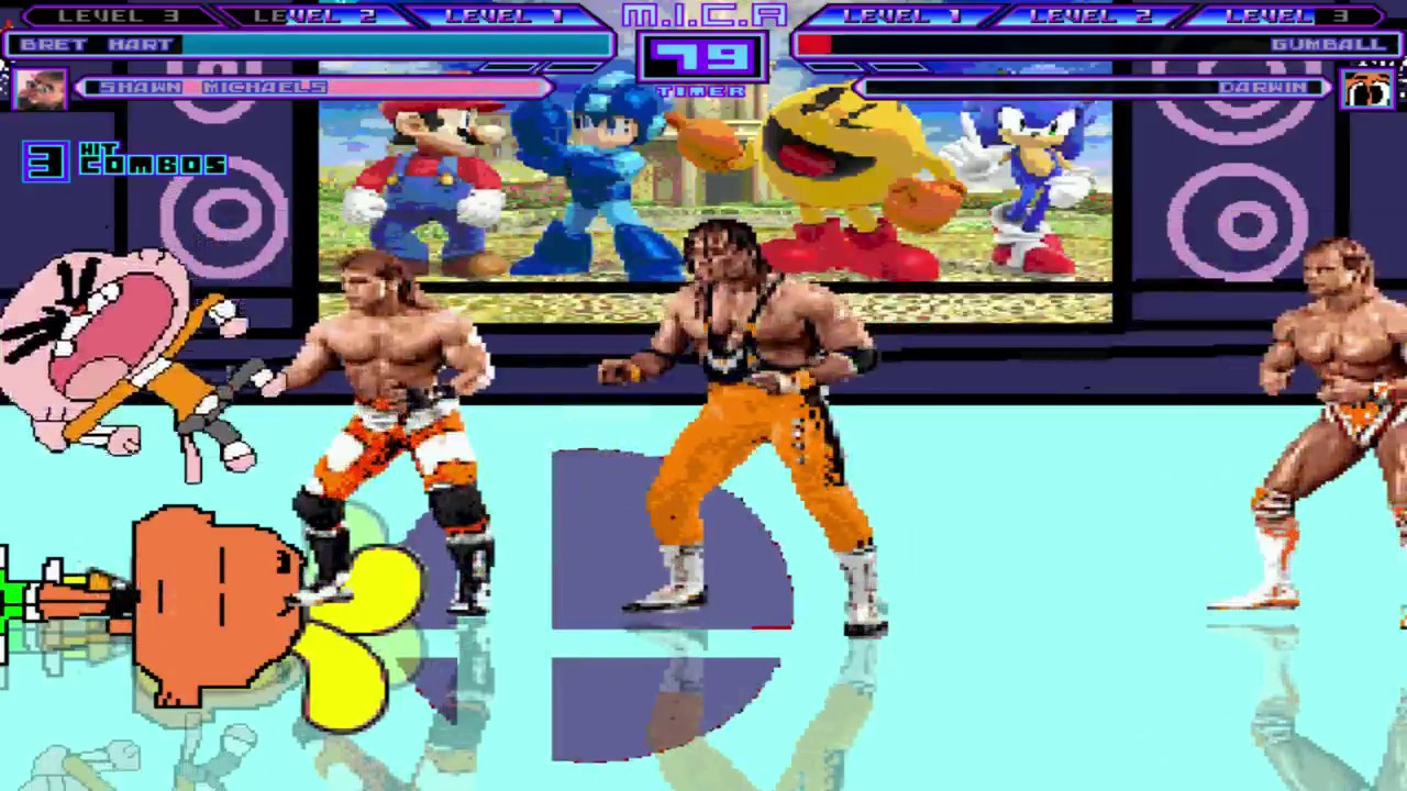 Mugen battle team Gumball vs team WWE