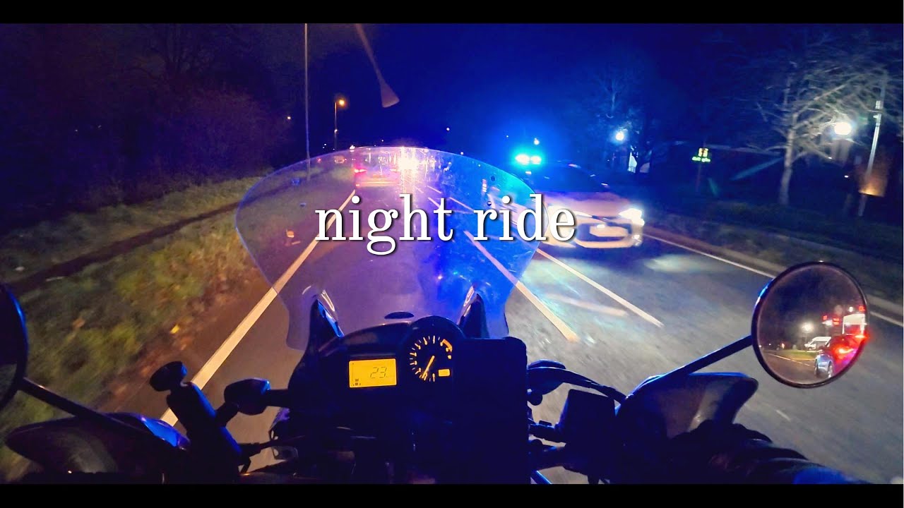 POV night ride on a Honda Transaip