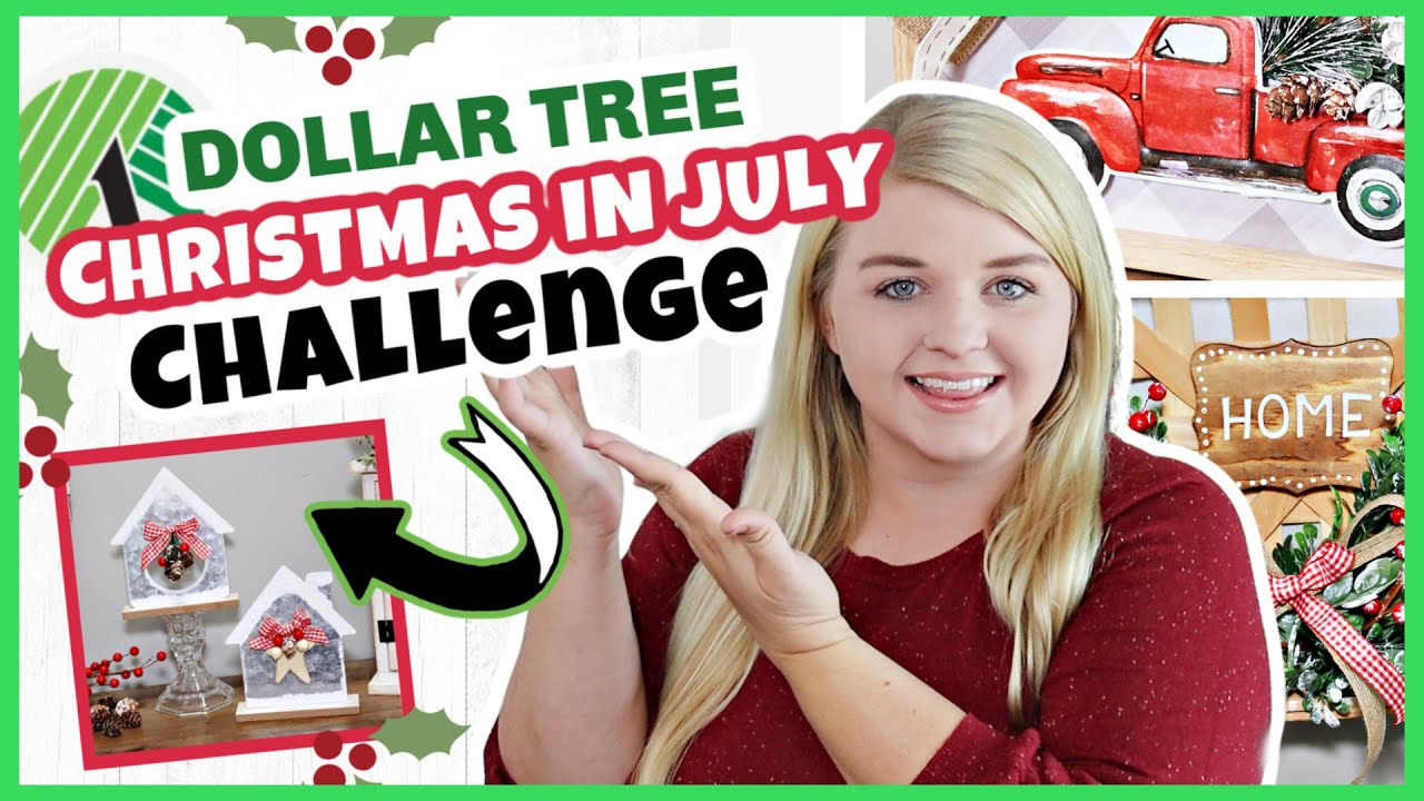 DOLLAR TREE DIY CHRISTMAS CHALLENGE!?! | Christmas In July 2021 | NEW DIYS | Krafts by Katelyn
