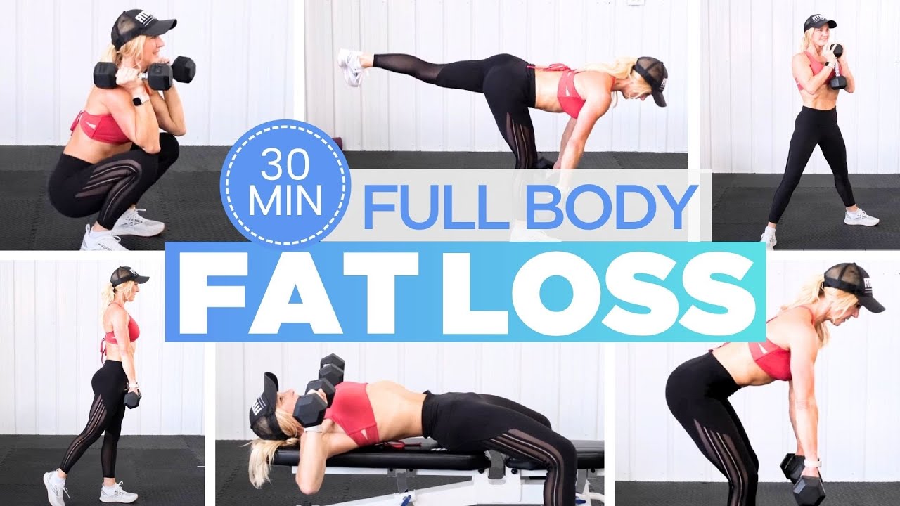 30 Min Follow Along Workout With Music | Full Body DB Workout for Women